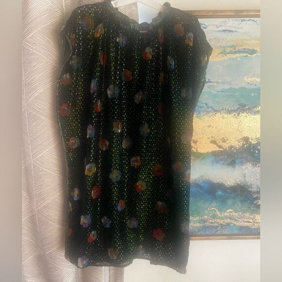 Anthropologie Eva Franco Mini Dress Womens Floral Velvet Multicolored Sz XL NWT - Picture 7 of 16